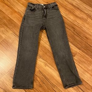 Abercrombie & Fitch The Ankle Straight Ultra High Rise Jeans Denim